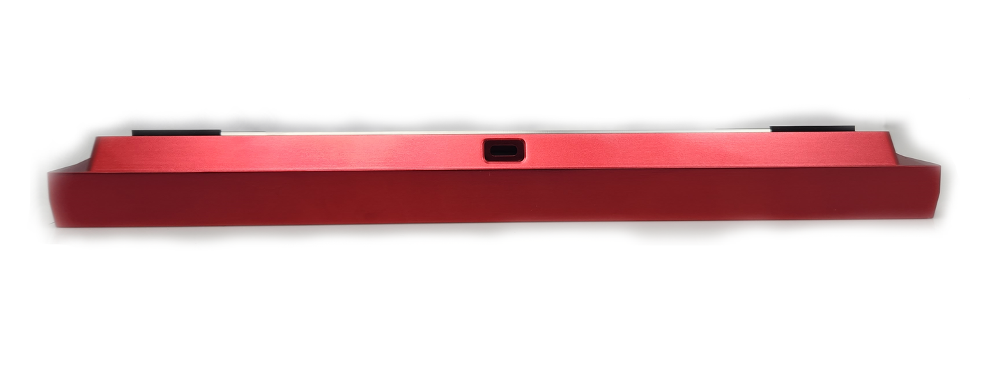 Type 0 Jixte 60% Cnc Alumimum Keyboard Red/Stainless steel brushed PK-02