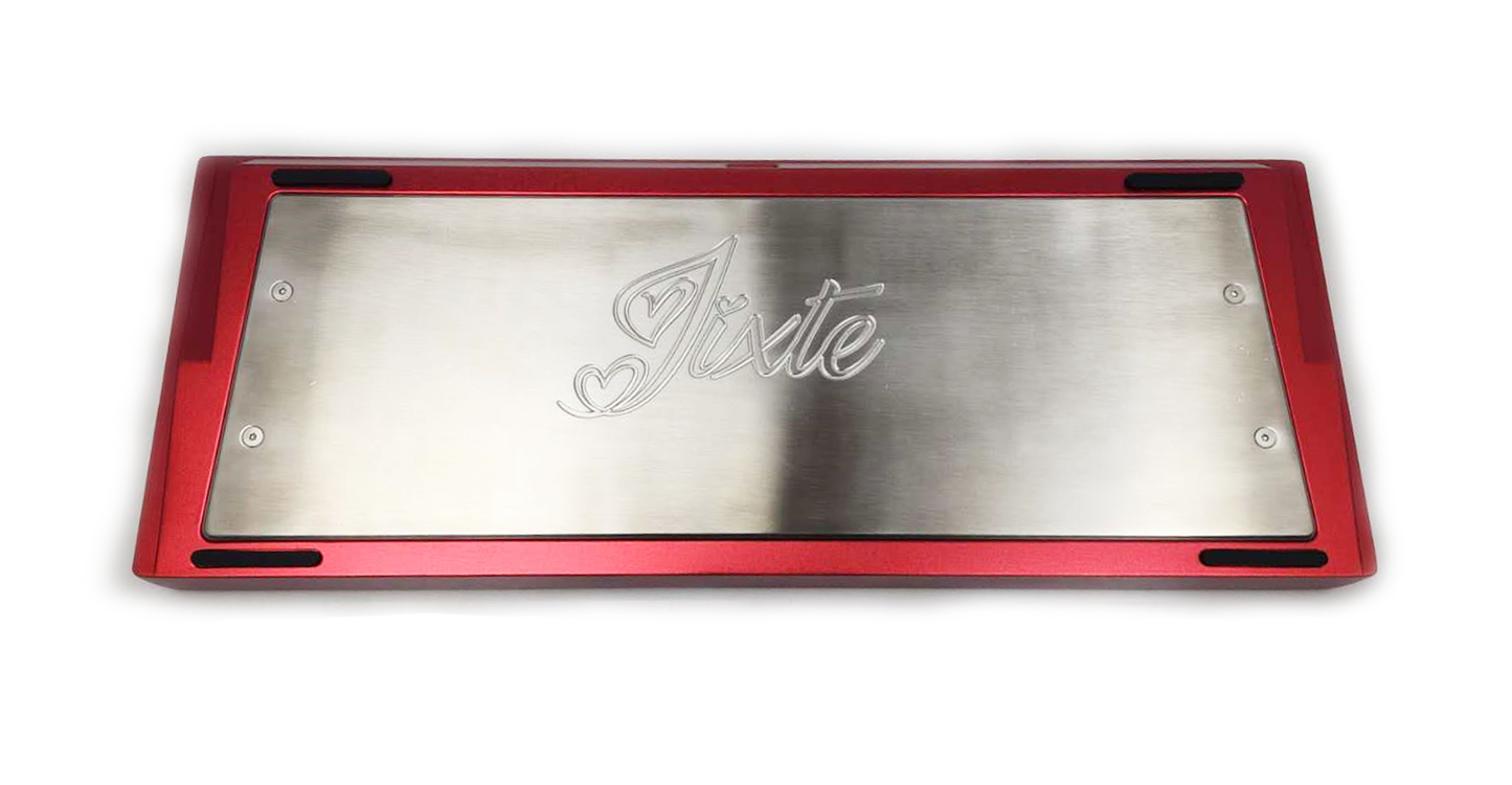 Type 0 Jixte 60% Cnc Alumimum Keyboard Red/Stainless steel brushed PK-02