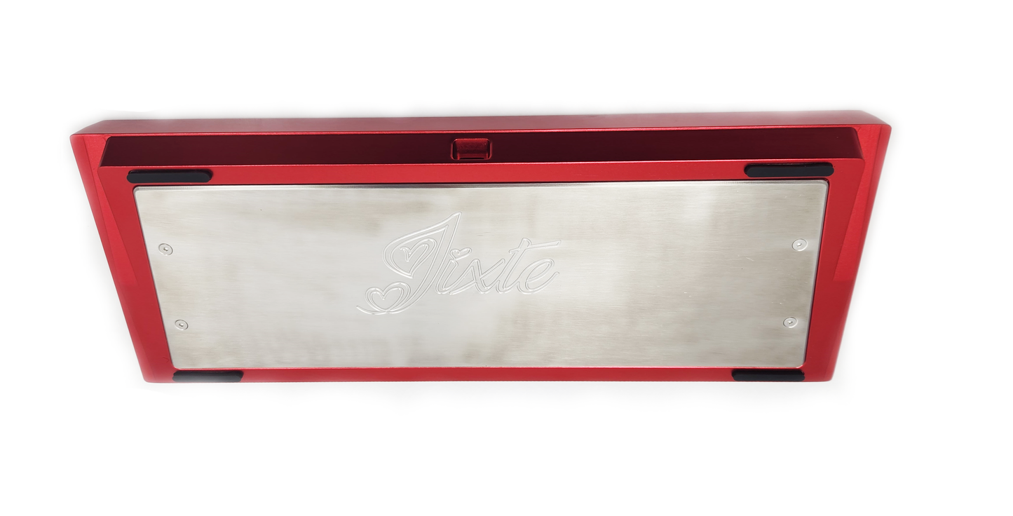 Type 0 Jixte 60% Cnc Alumimum Keyboard Red/Stainless steel brushed PK-02