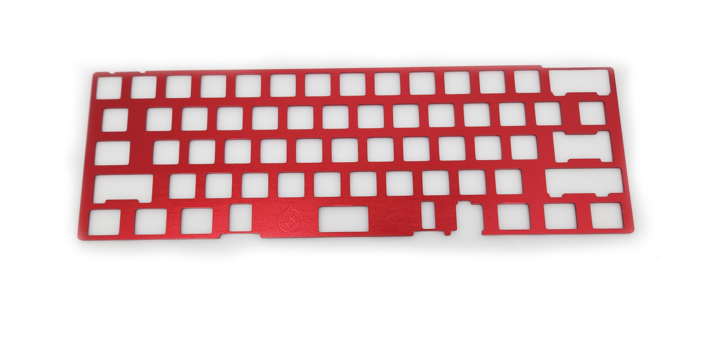 Type 0 Jixte 60% Cnc Alumimum Keyboard Red/Stainless steel brushed PK-02