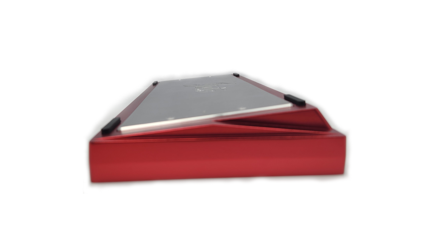 Type 0 Jixte 60% Cnc Alumimum Keyboard Red/Stainless steel brushed PK-02