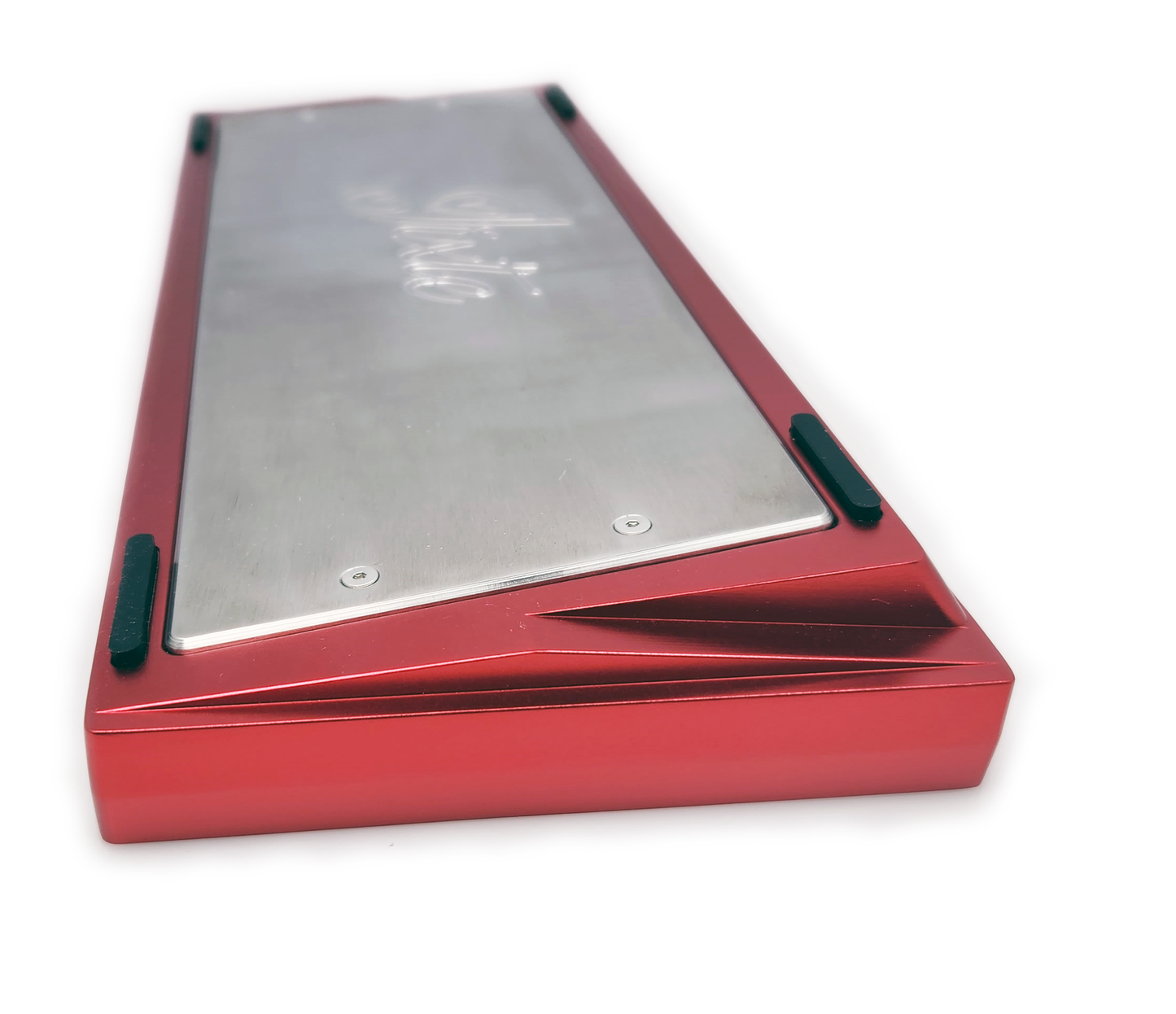Type 0 Jixte 60% Cnc Alumimum Keyboard Red/Stainless steel brushed PK-02